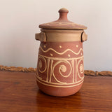 Handmade Swirly Ceramic Storage Jar with Lid